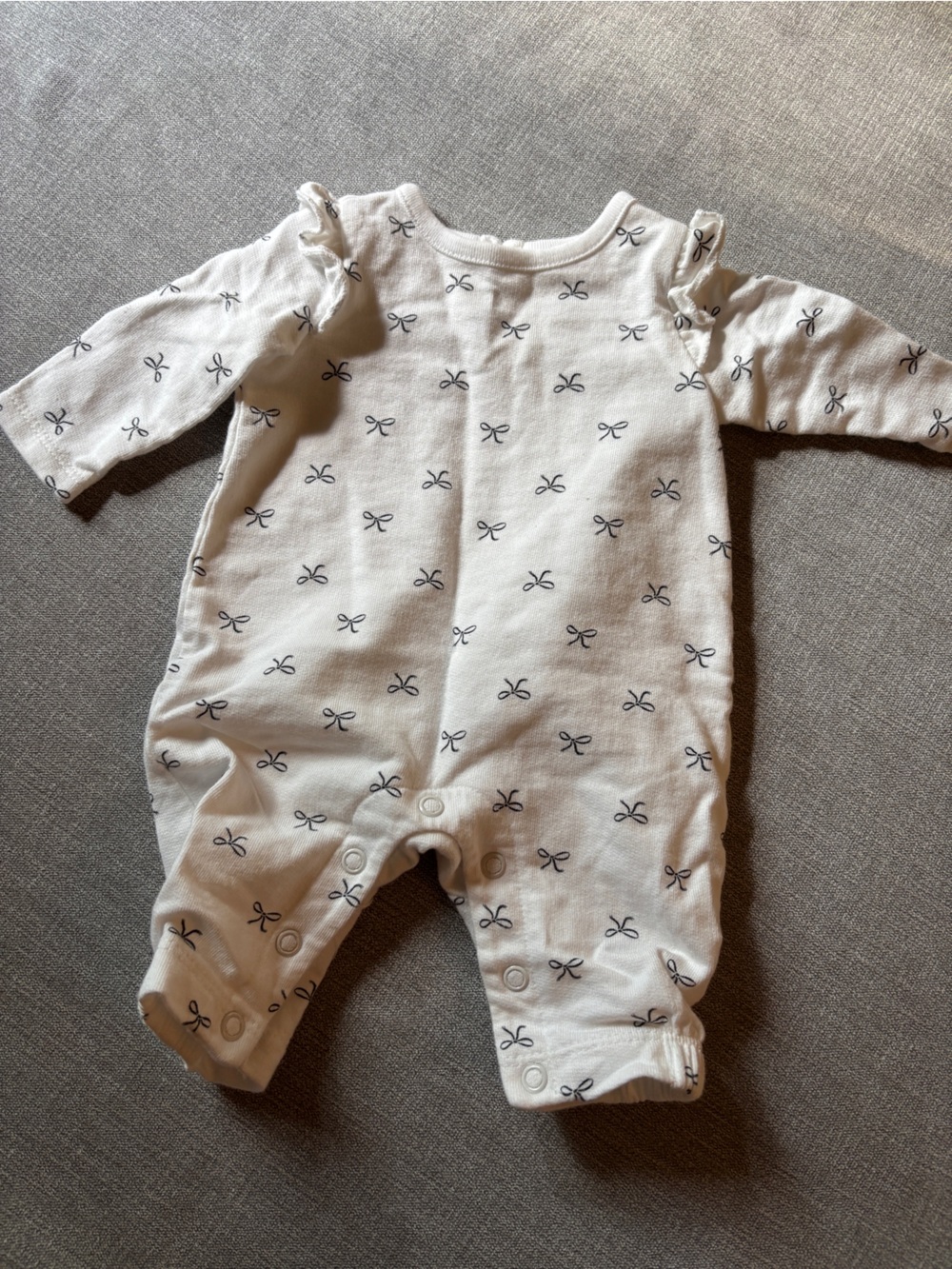 Carter's Cream One-Piece with Black Bow Print